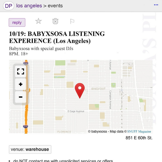 10/19 BABYXSOSA (LA) by DONDASPLACE & SNUFF MAGAZINE
