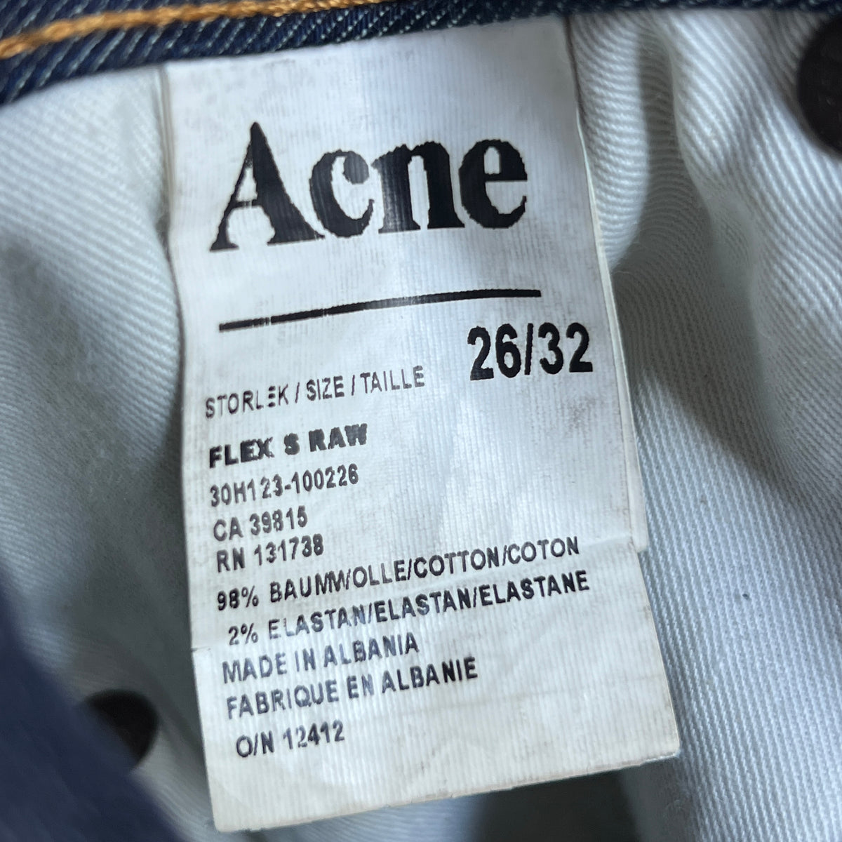 Acne Raw Denim Wms