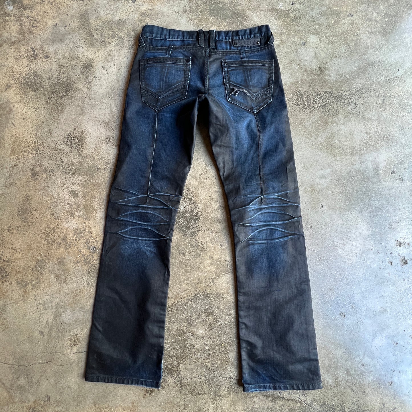 Waxed flared Jeans