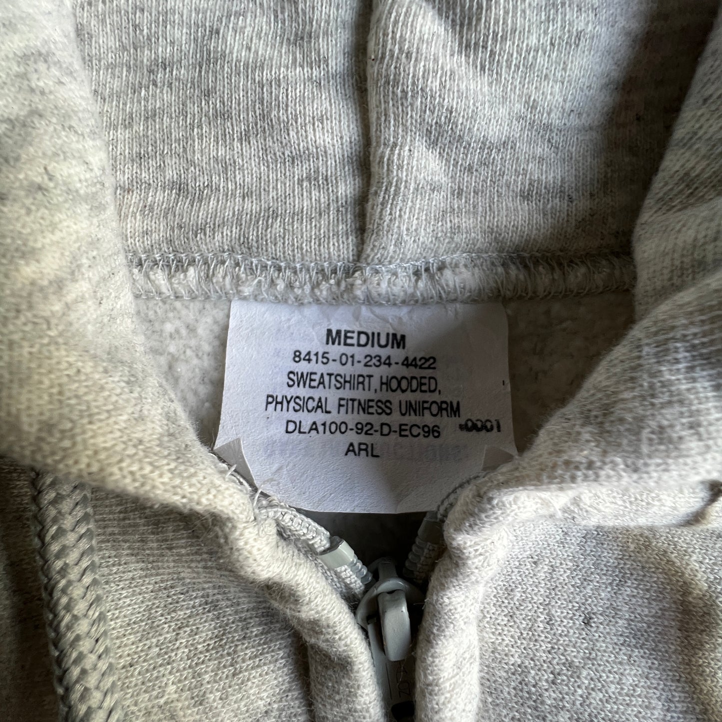 Vtg 80’s Army Boxy Zip Hoodie