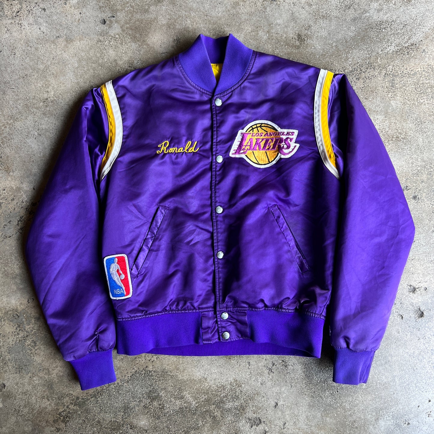 Vtg Lakers Satin Jacket