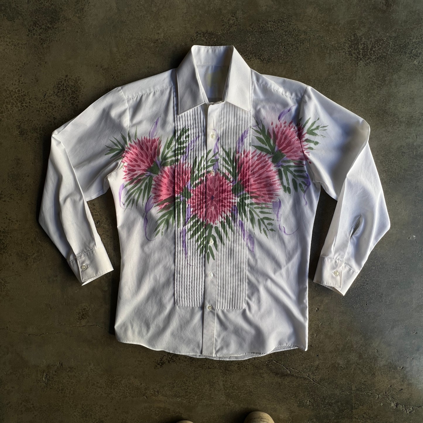 Vintage Floral shirt Handpainted