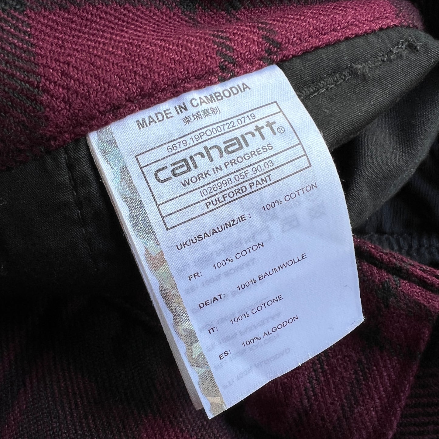 Carhartt WIP Checkered Pants