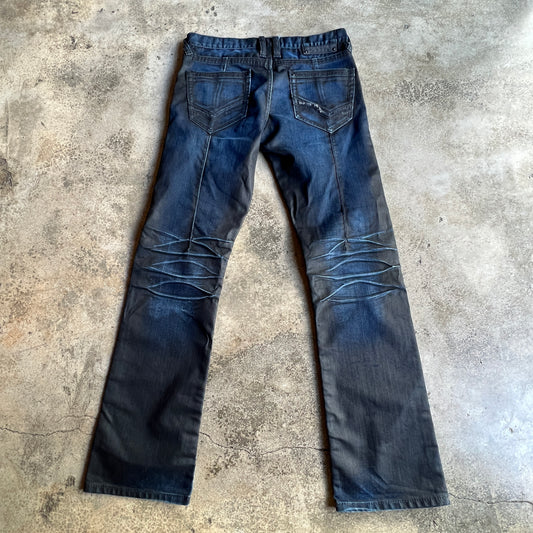 Waxed Flared Denim Jea s