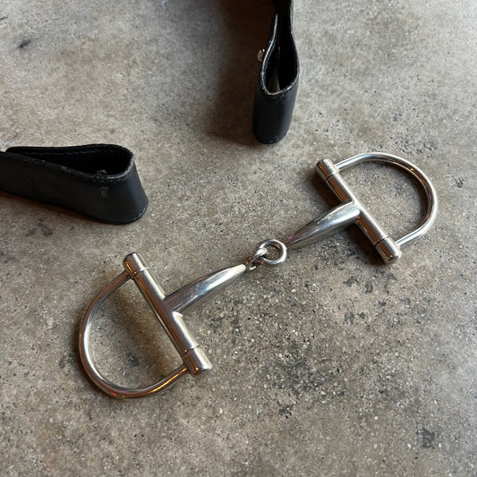 FW1995 by Tom Ford Oversized Silver Horsebit Leather Belt