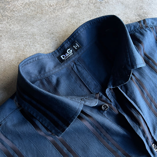 Satin Stripped Button-Down