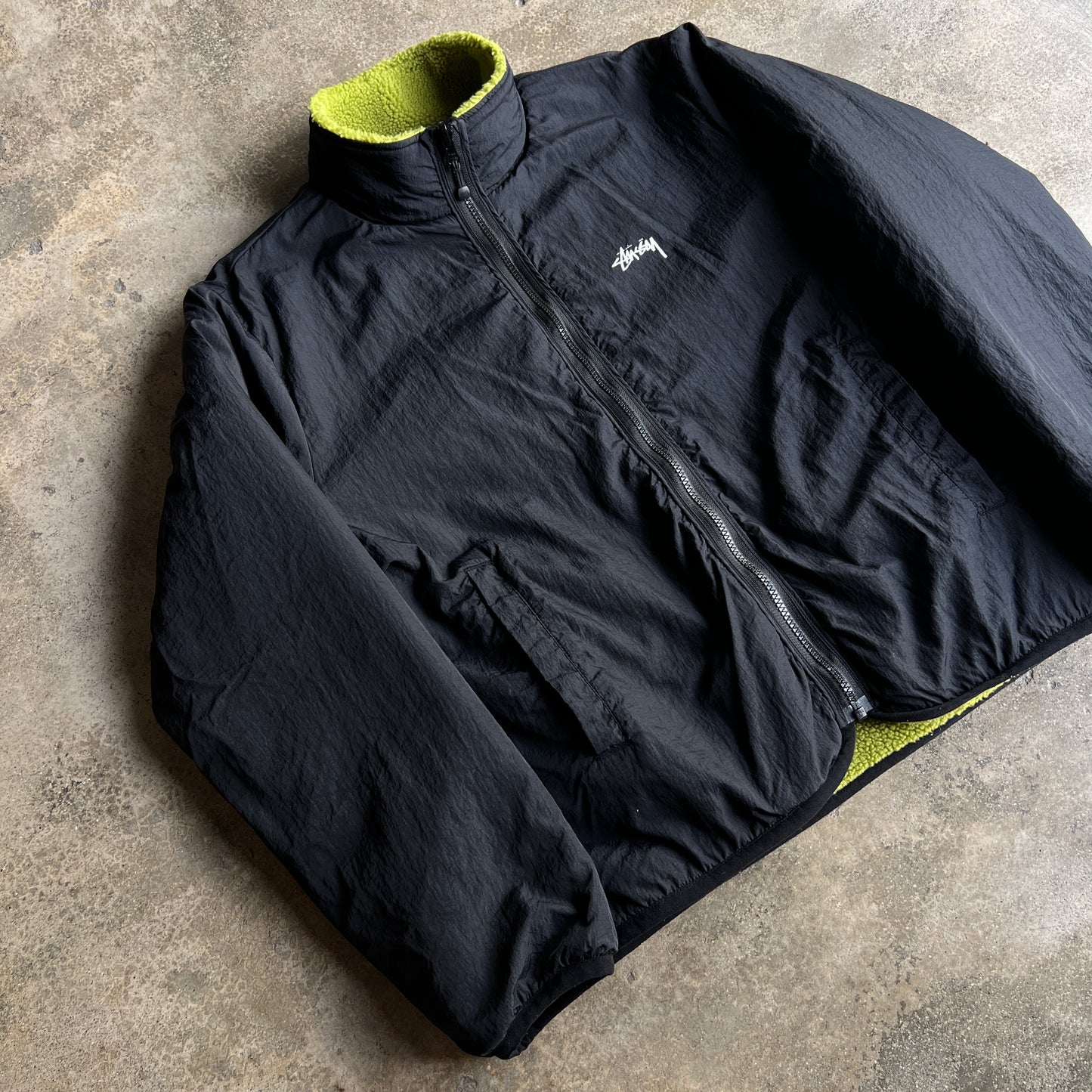Stussy Sherpa Reversible Jacket (Moss Green)
