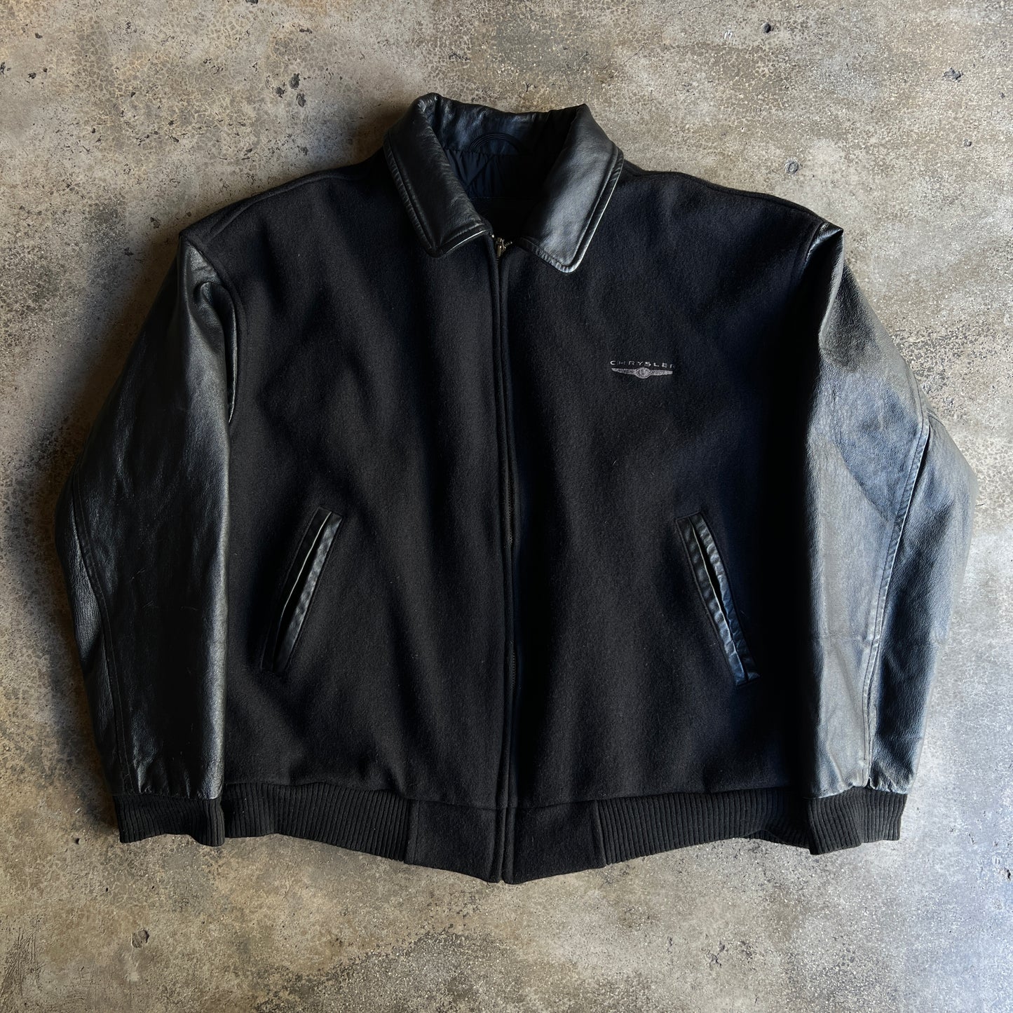 Vtg Chrysler Leather Varsity