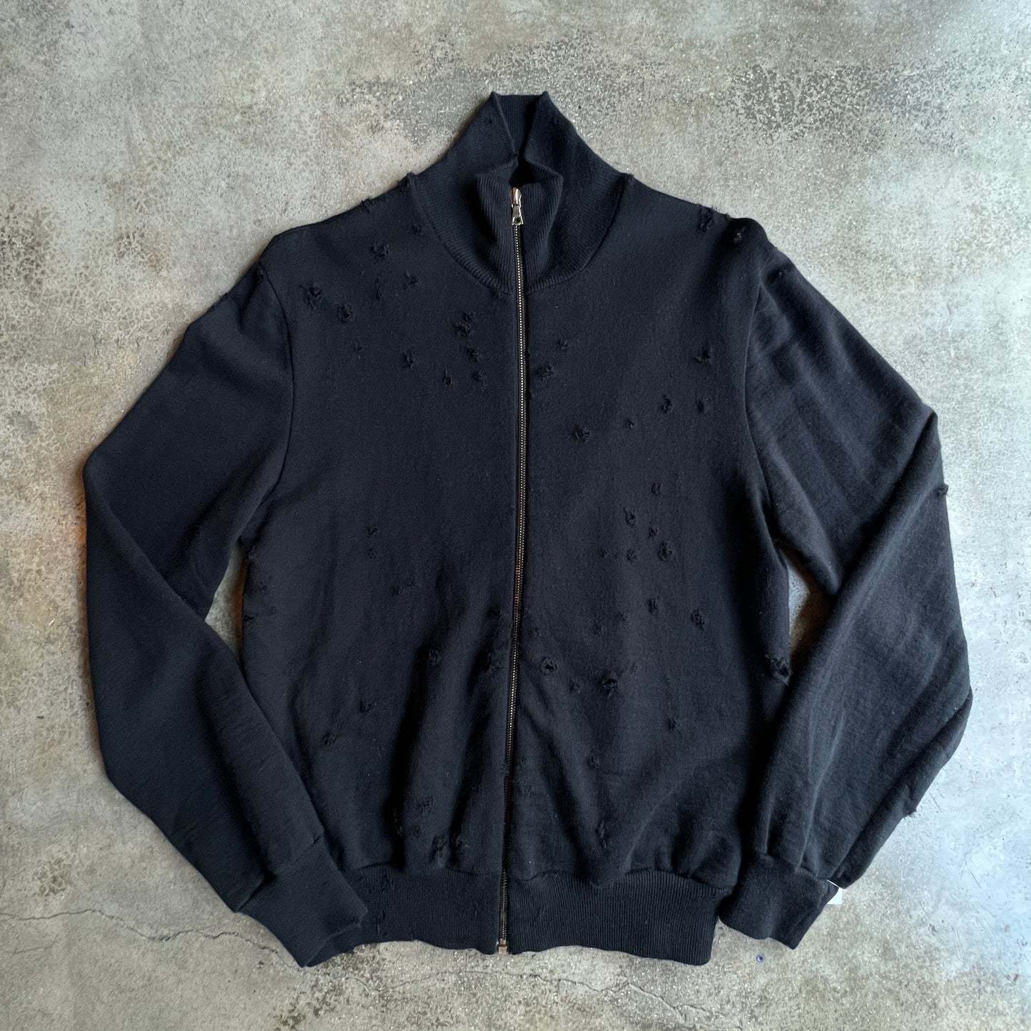 A.P.C Distressed Zip Sweater