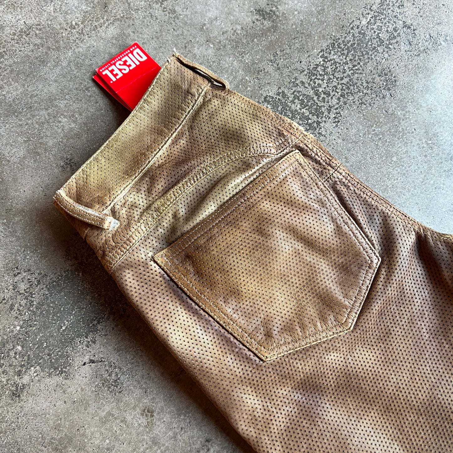 Perforated Leather Pants
