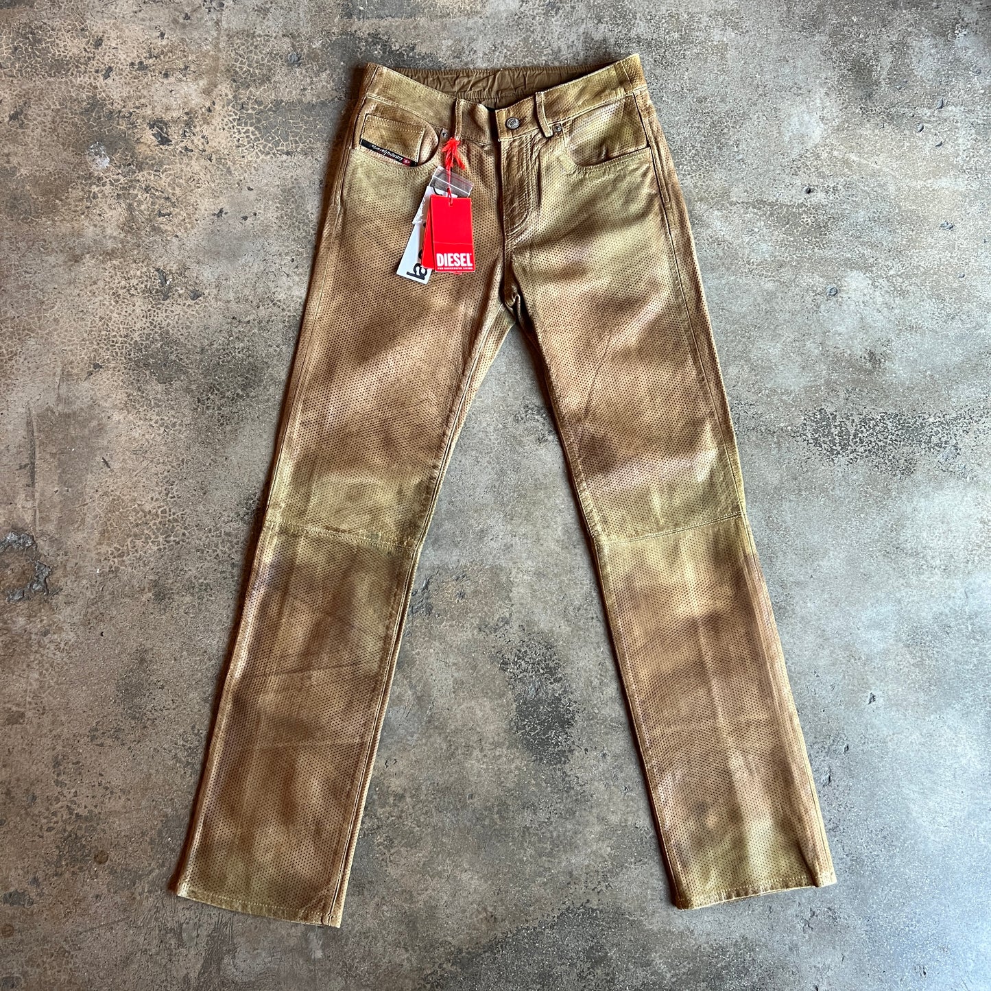 Perforated Leather Pants