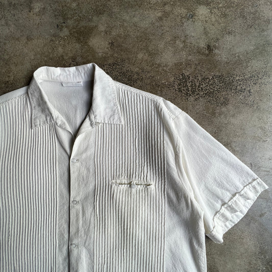 Vtg Boxy Linen Shirt