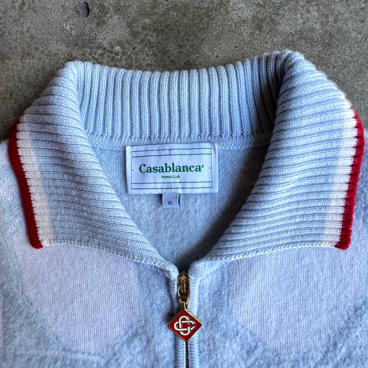 Casa Blanca Intarsia Monogram Wool Jacket