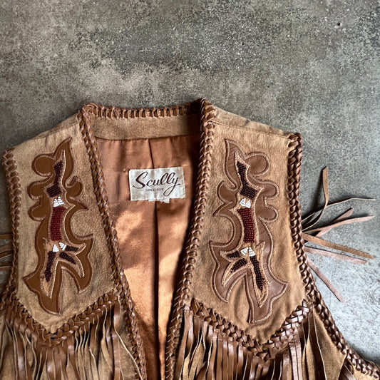 Vtg Scully Western Leather Vest