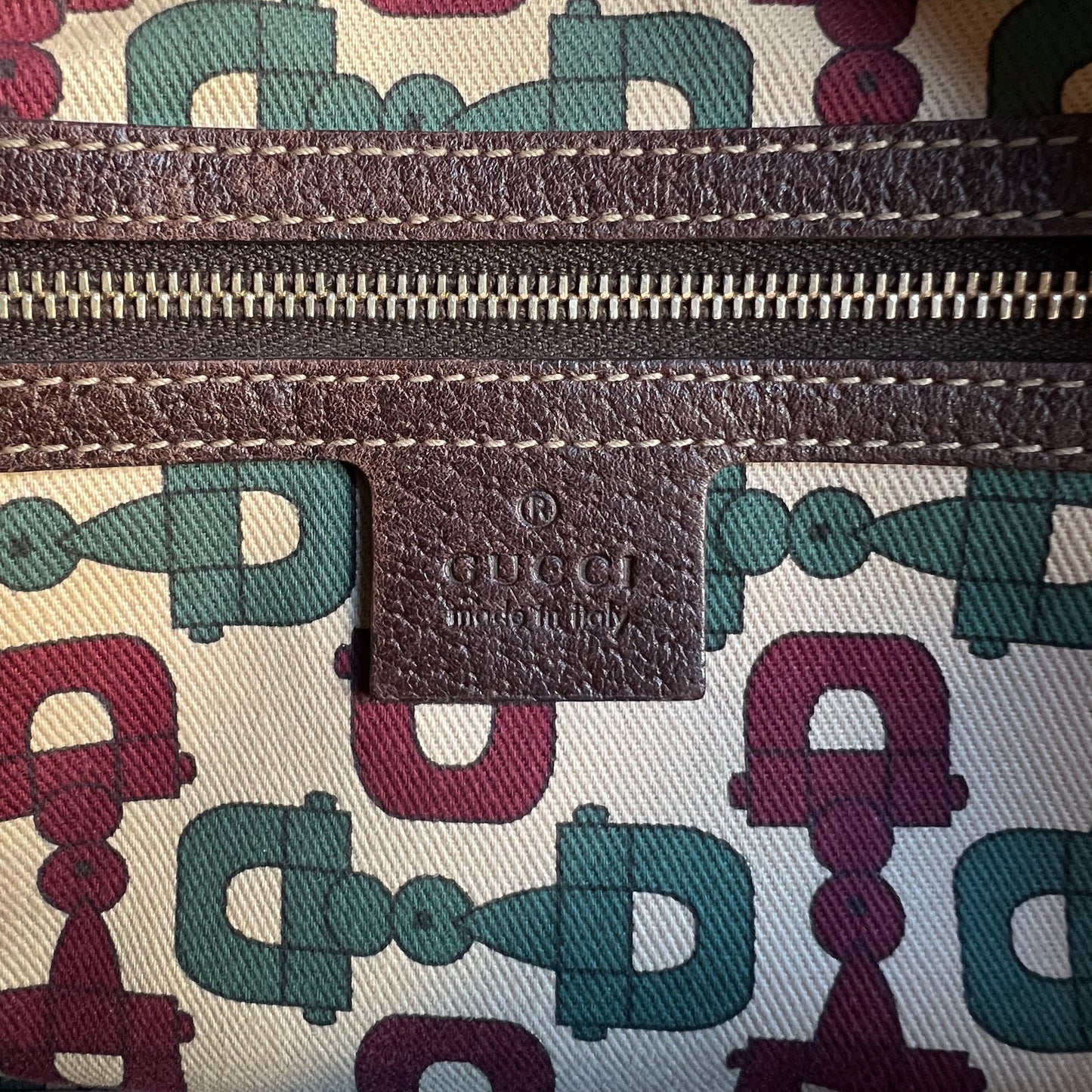 Gucci Boston Leather GG pattern Handbag