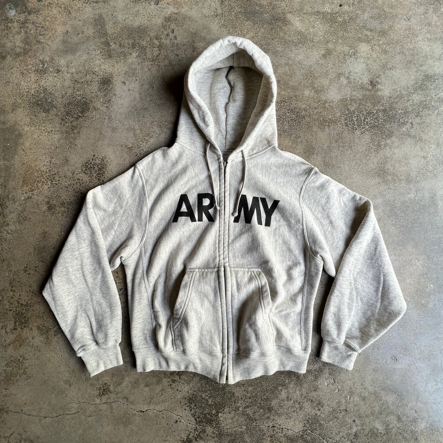 Vtg 80’s Army Boxy Zip Hoodie