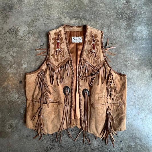 Vtg Scully Western Leather Vest