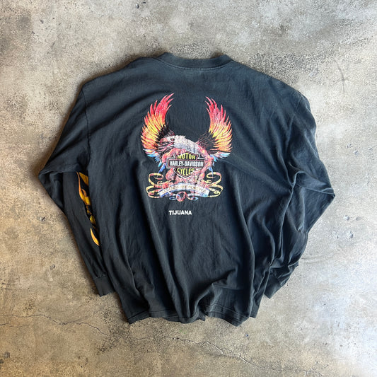 Harley Long Flames Tee