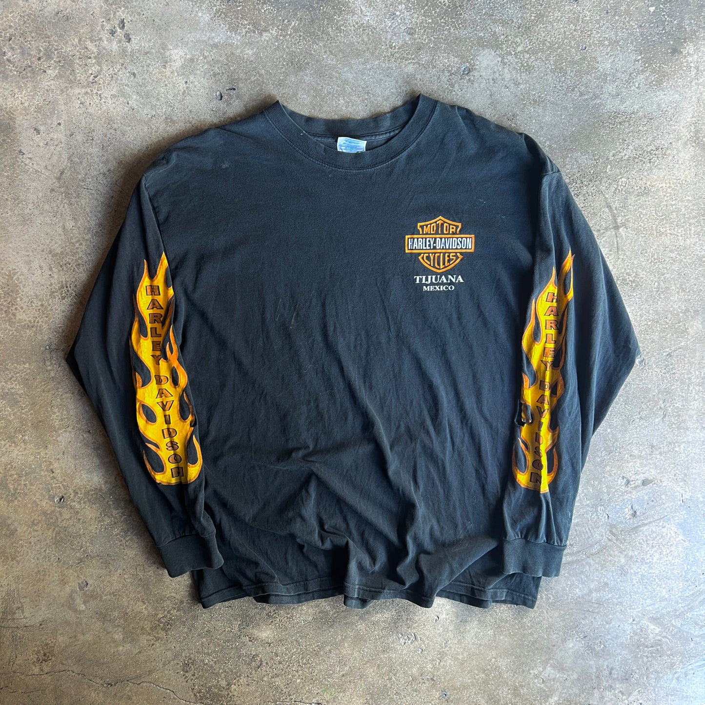 Harley Long Flames Tee