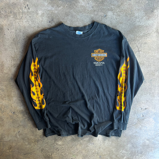 Harley Long Flames Tee