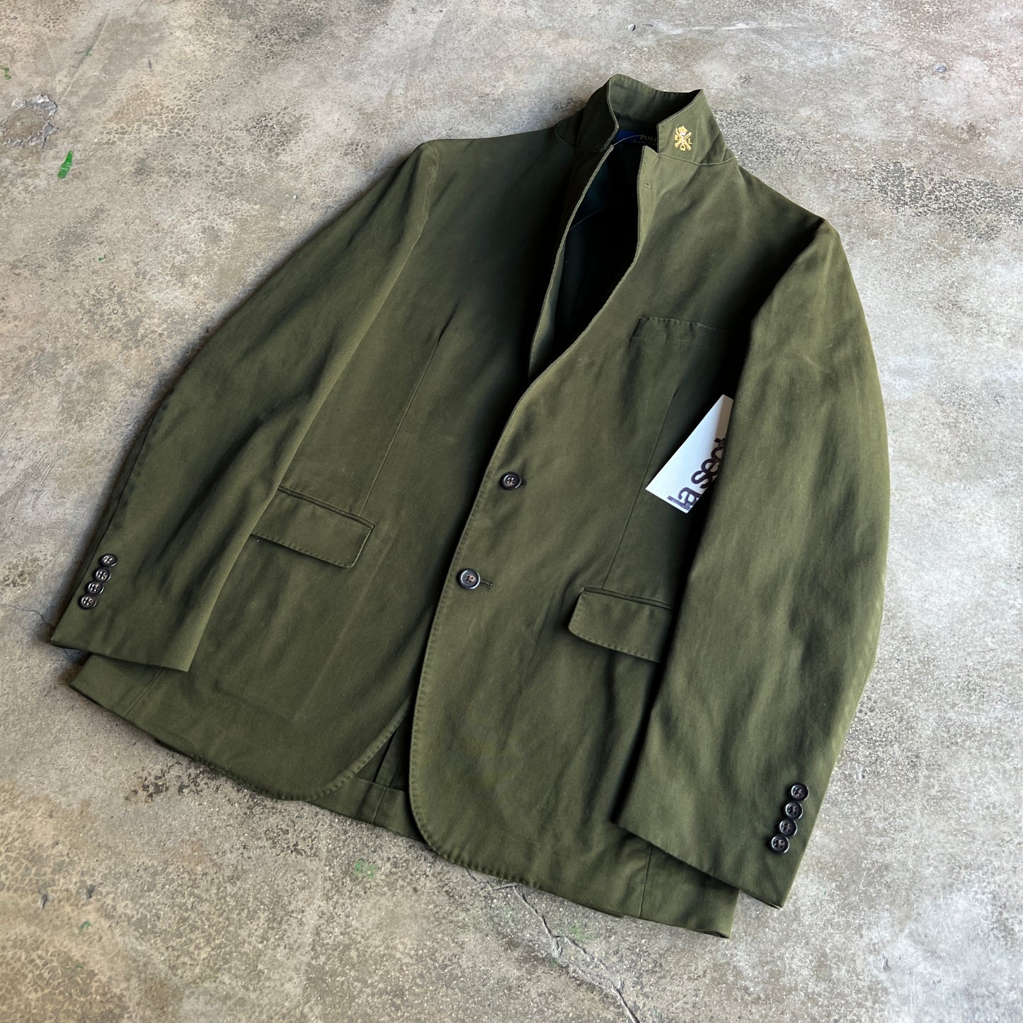 P.R.L. Olive Green Canvas Blazer