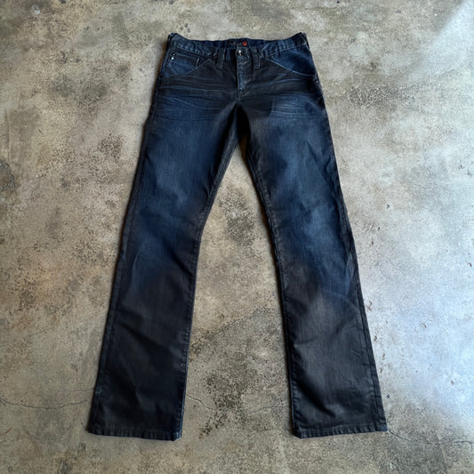 Waxed flared Jeans