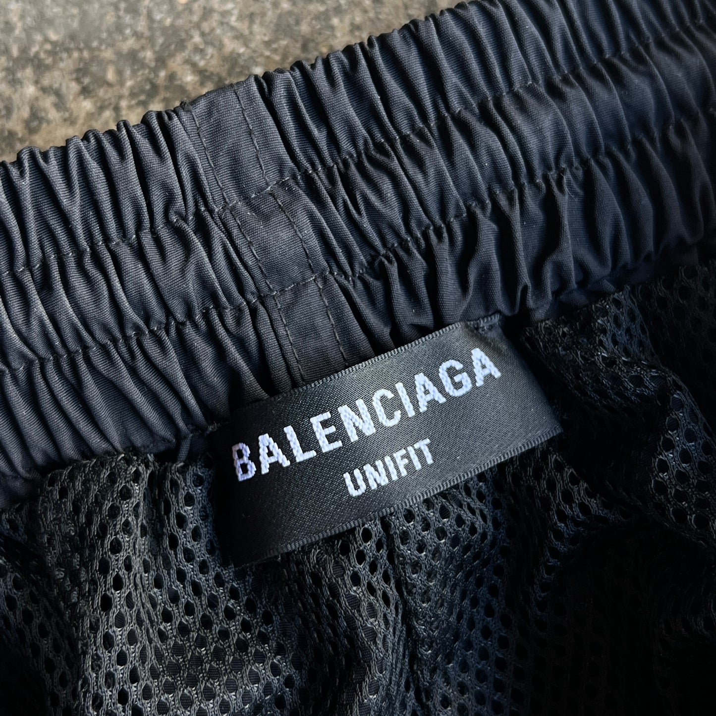 Balenciaga White Stripe Swim Shorts