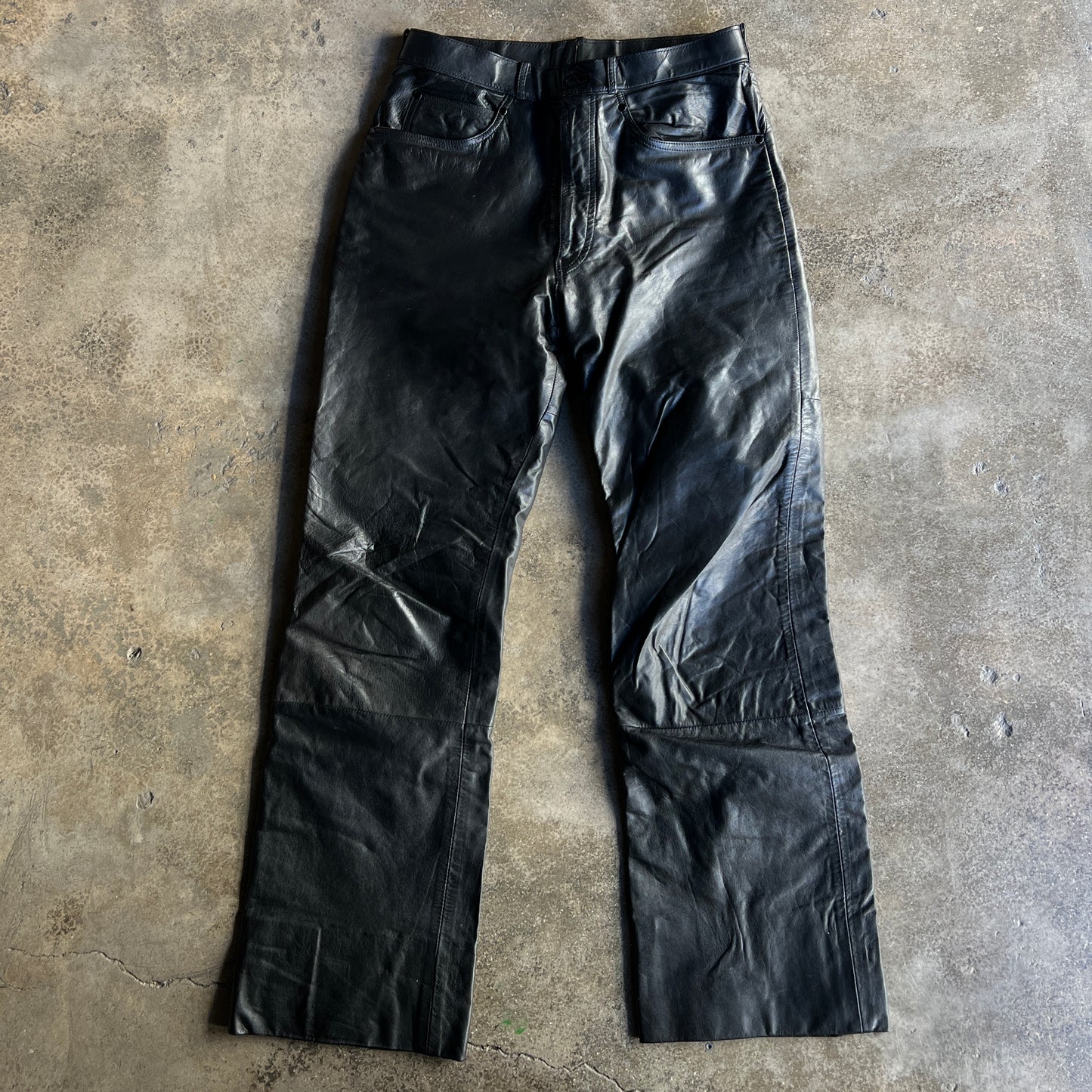 Bootcut Leather Pants 32