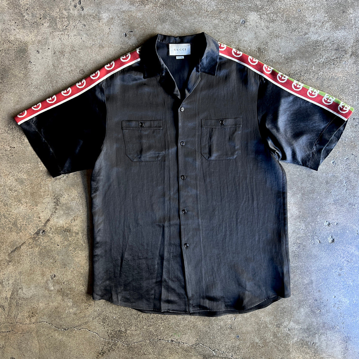 Side Stripe Satin Shirt