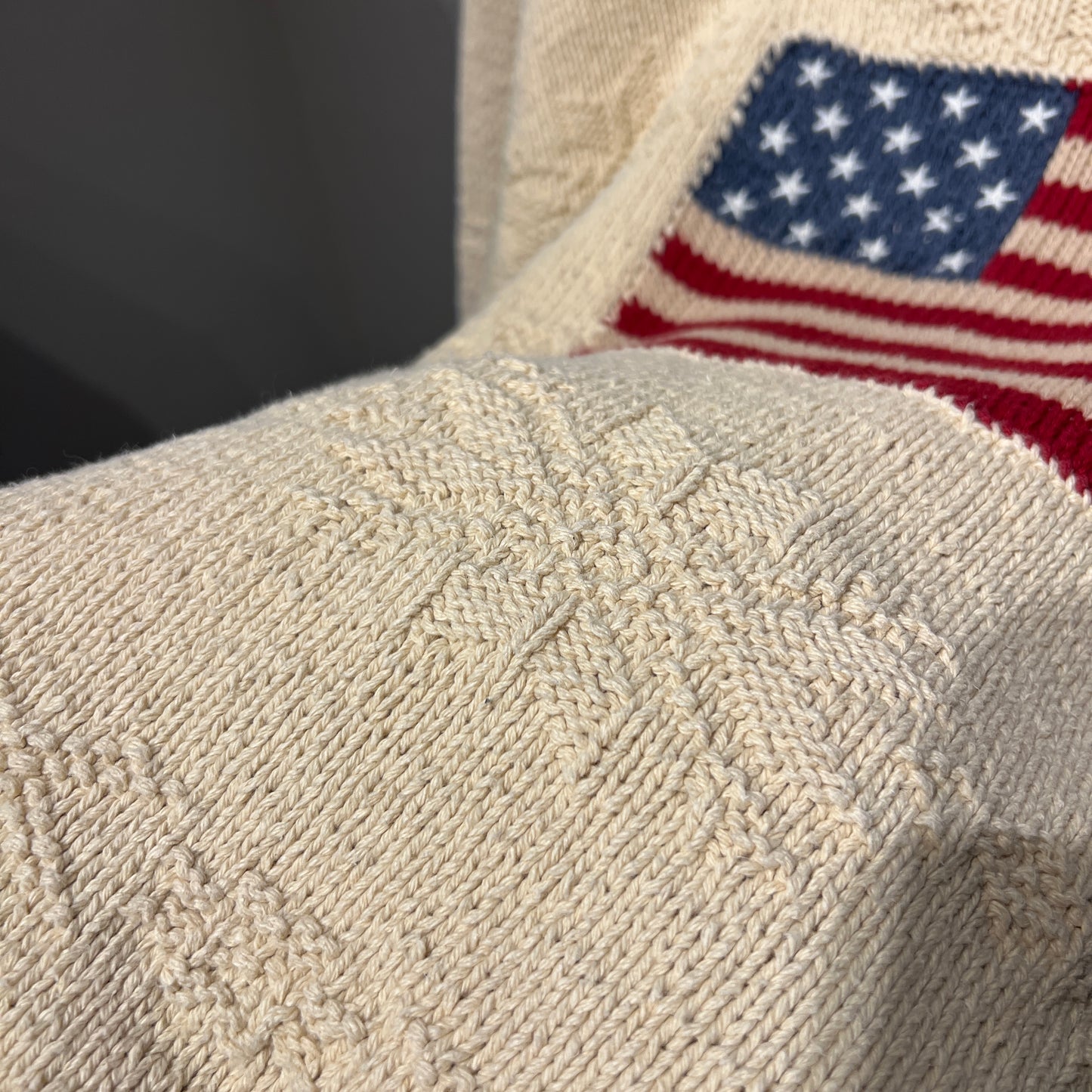 Rare Hand Knitted Flag Sweater S