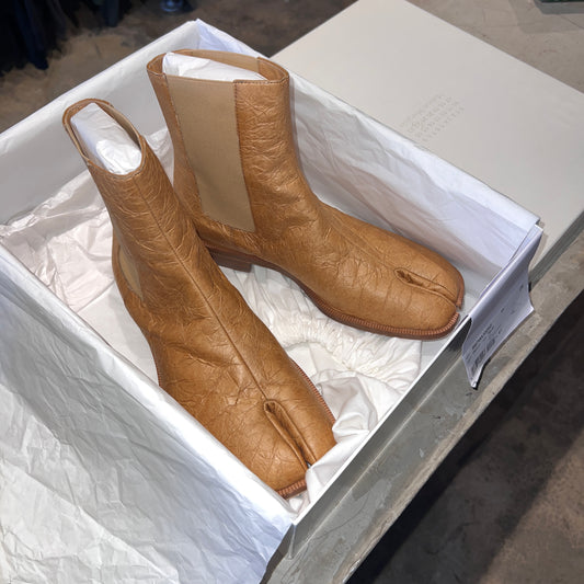 Paper Leather Tabi Boots