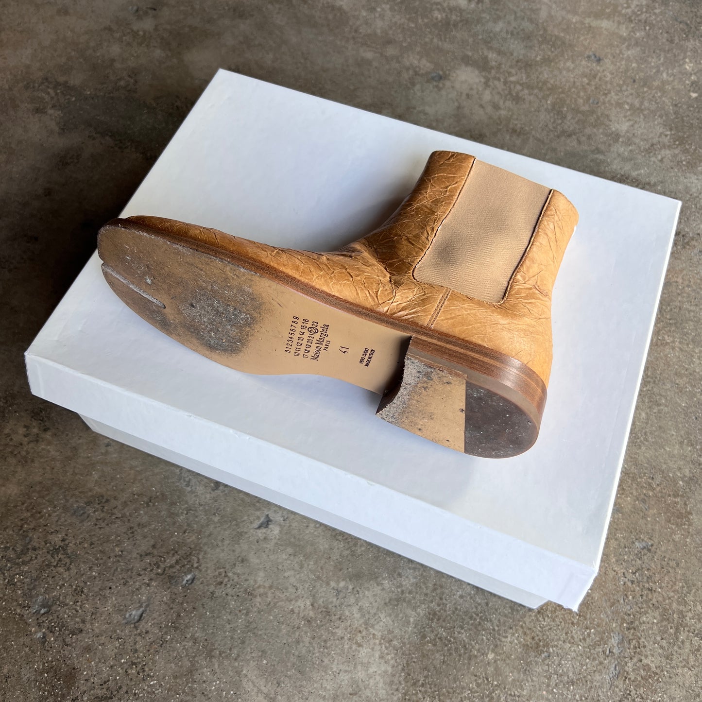 Paper Leather Tabi Boots