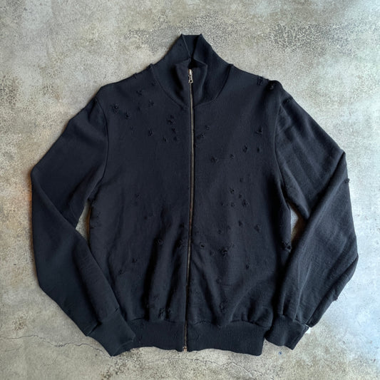 A.P.C Distressed Zip Sweater