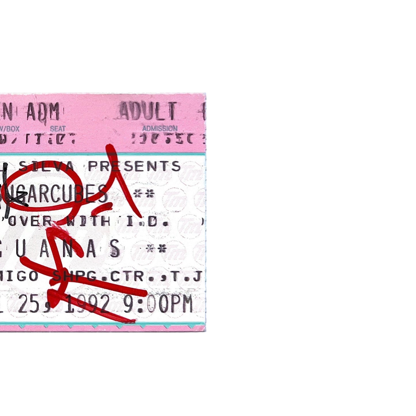 The Sugarcubes 1992 Bjork Autographed Ticket Tijuana