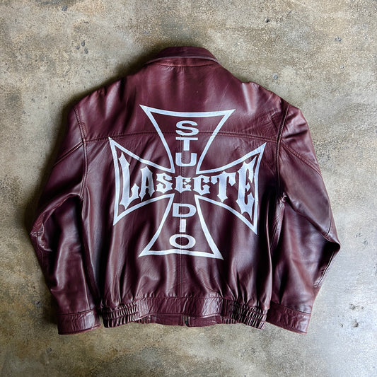 Iron Cross Burgundy Jacket (Calfskin)