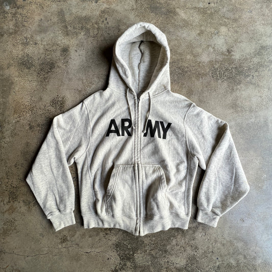 Vtg 80’s Army Boxy Zip Hoodie